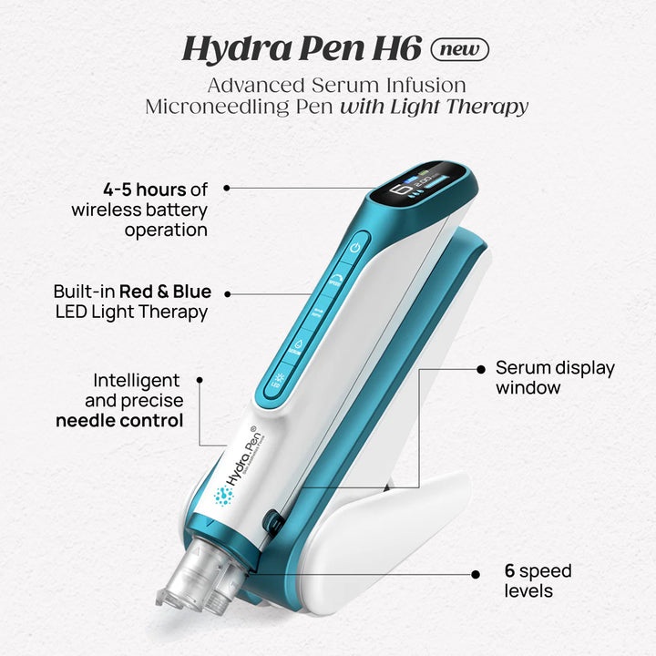 Hydra Pen H6 Bút Microneedling Thẩm Thấu Serum Nâng Cao với Liệu Pháp Ánh Sáng
