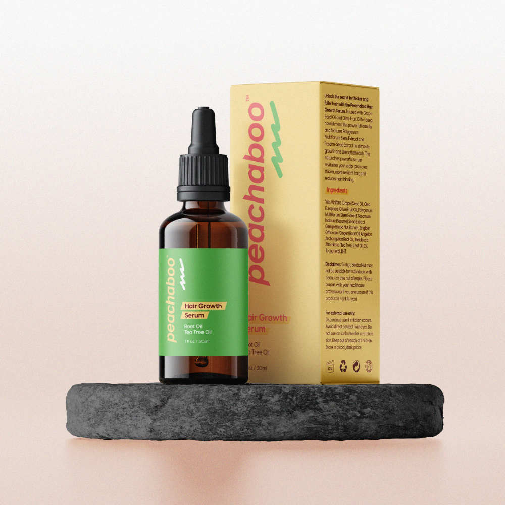 Peachaboo Hair Growth Serum 30ml – a scalp-focused serum that helps nourish and support healthy hair growth.