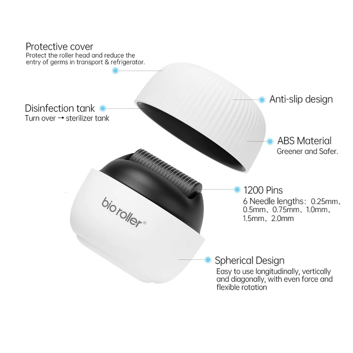 Bio Roller G4 Microneedling para Crescimento da Pele e do Cabelo (1200 Pins)