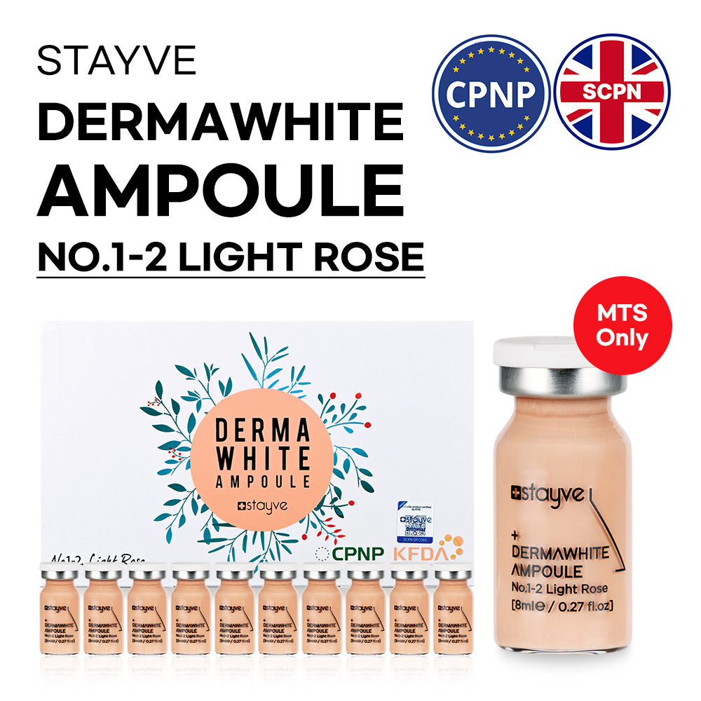 Stayve BB Glow Dermawhite Ampoule - No 1-2 Light Rose packaging with certified CPNO and SCPN logo
