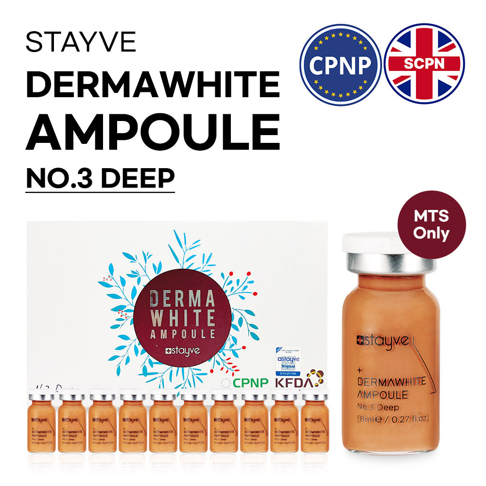 Stayve BB Glow Dermawhite Ampoule - No 3 Deep, packaging with certified CPNO and SCPN logo