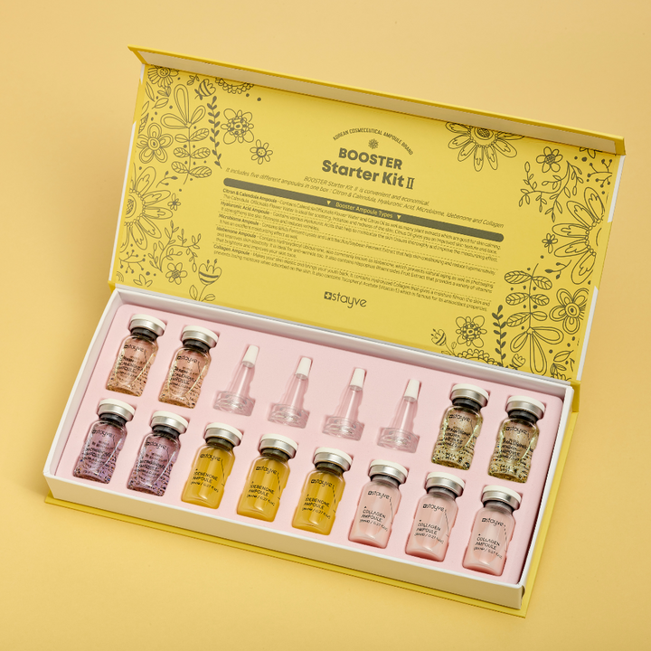 One box contains 12x Vial Ampoules featuring five high-performance formulations