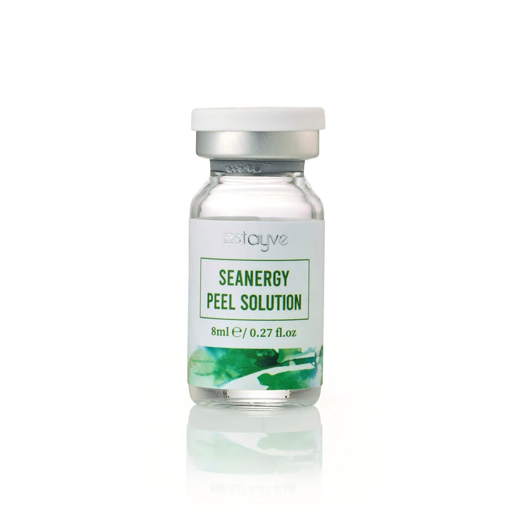 Stayve Seanergy Peel Solution peel single vial with white label and green accents.