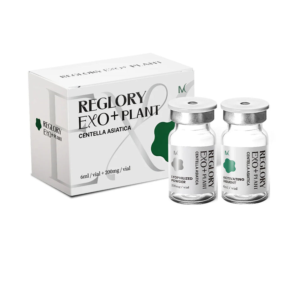 Reglory EXO+ Plant packaging with two vials on a white background
