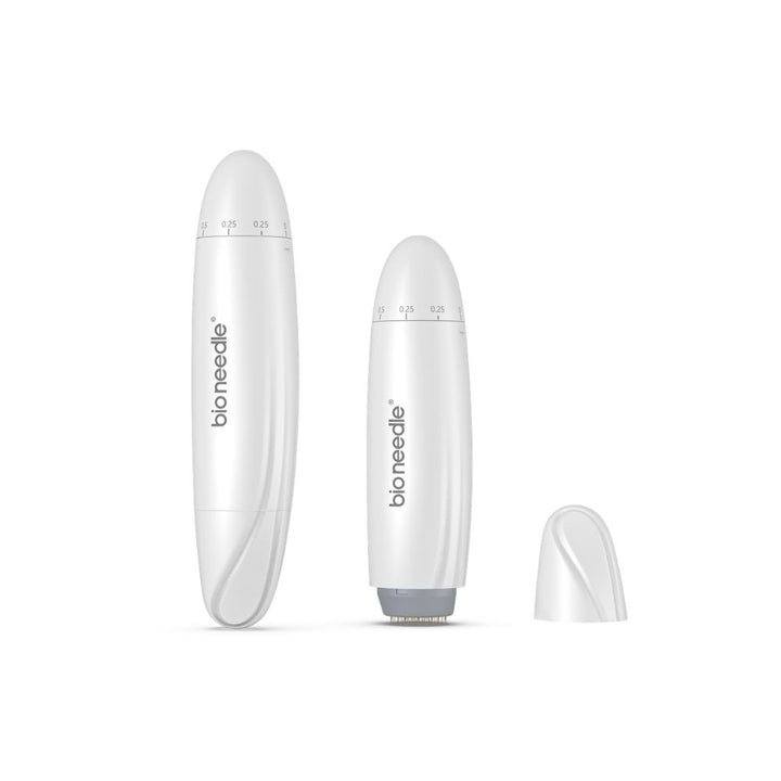 Bio Needle 60-Pin Scalp Derma Stamp set showing device, needle head and protective cap