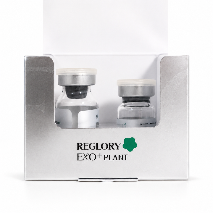 Reglory EXO+Plant Centella Asiatica skin booster kit with two vials in silver packaging