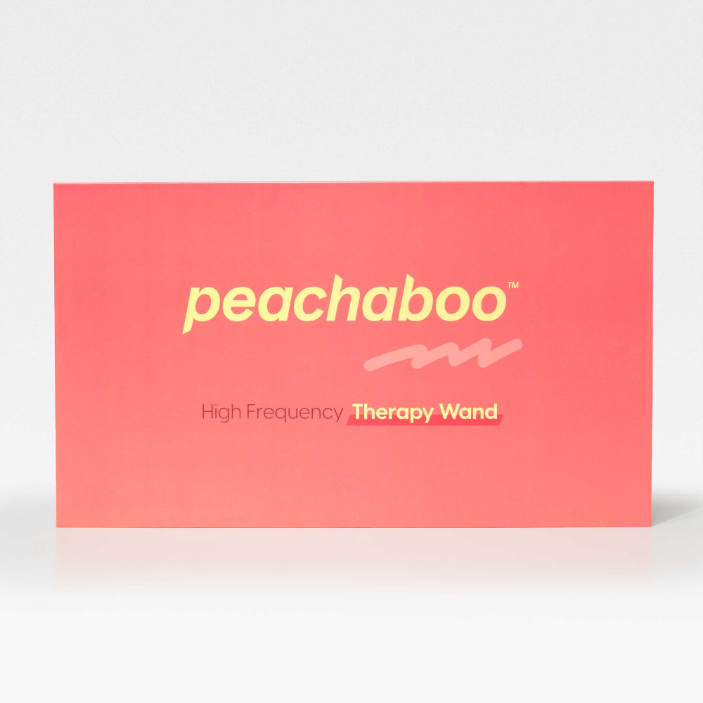 Peachaboo High-Frequency Therapy Wand product box with brand name and logo.