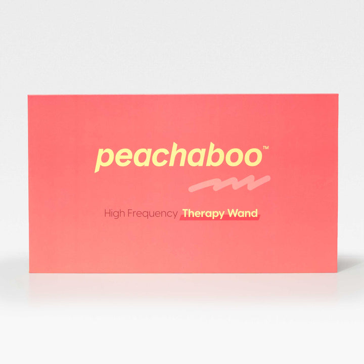 Peachaboo High-Frequency Therapy Wand product box with brand name and logo.