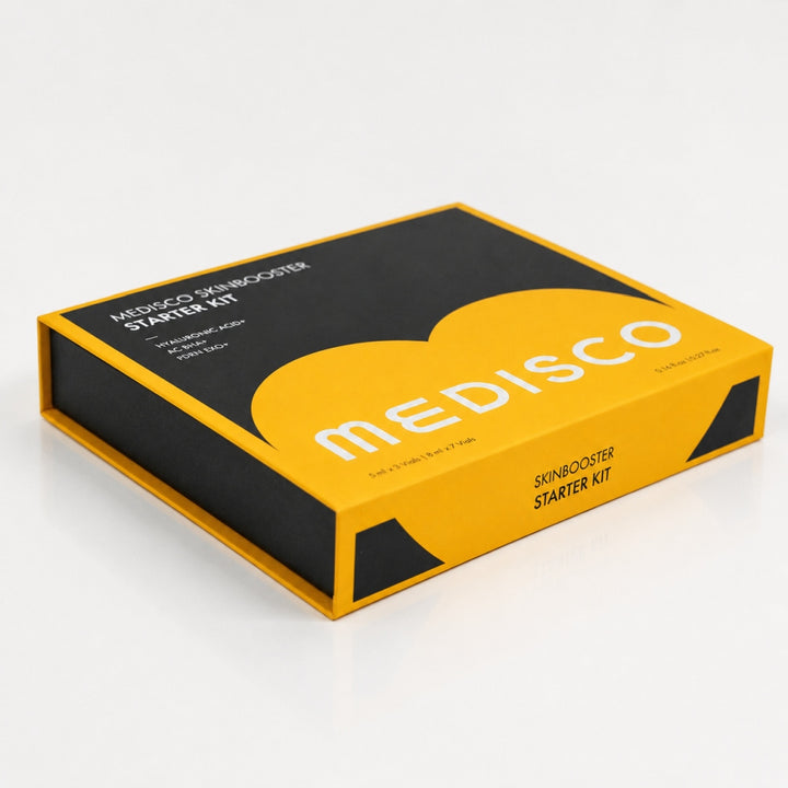 Medisco Skinbooster Starter Kit closed yellow and black box packaging