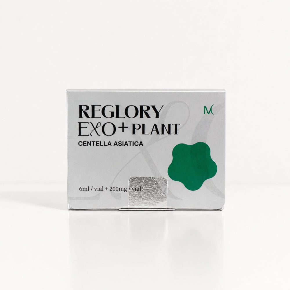 Reglory EXO+Plant Centella Asiatica skin booster silver box packaging front view