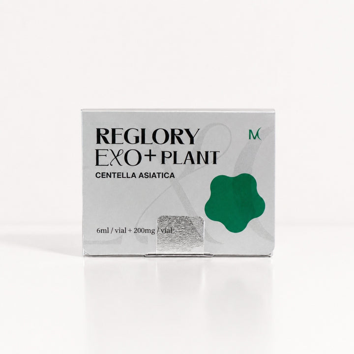Reglory EXO+Plant Centella Asiatica skin booster silver box packaging front view