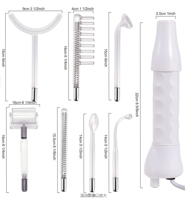 Peachaboo High-Frequency Therapy Wand for Acne (7 types of probes)