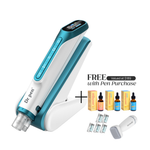Dr. Pen H6 microneedling pen with free bundle offer valued at $189, including 3 Peachaboo serums, 5 cartridges, and a Bio Needle derma stamp with pen purchase.