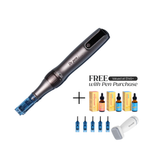 Dr. Pen microneedling pen with free bundle offer valued at $145+, including 3 Peachaboo serums, 5 cartridges, and a Bio Needle derma stamp with pen purchase