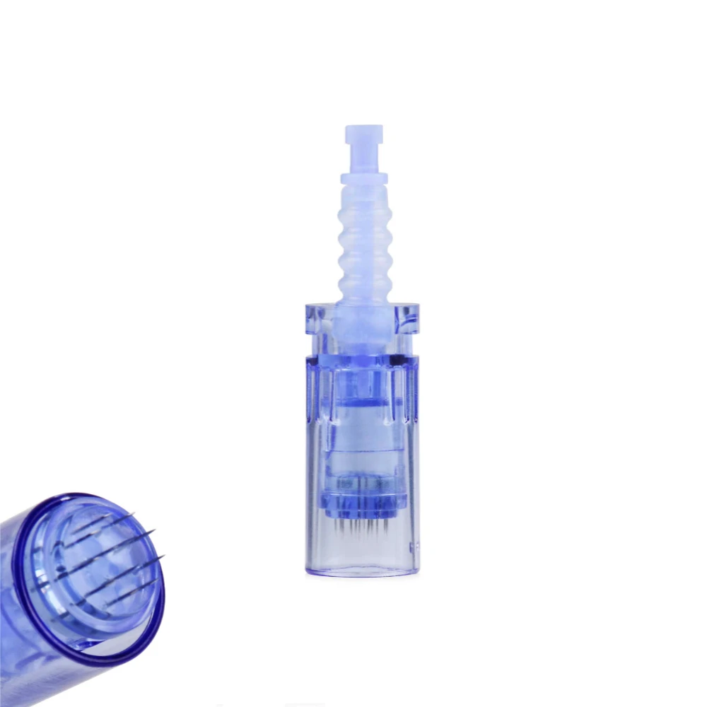 Dr pen A6 Ultima microneedling pin cartridge dark blue front view 