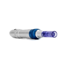 Load image into Gallery viewer, Dr pen A6 Ultima n blue microneedling pen attached to nano pin cartridge