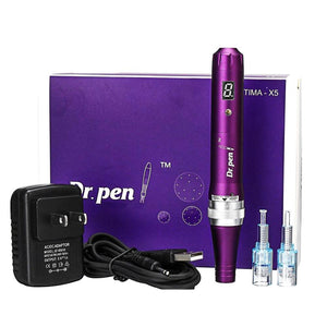 dr pen X5 Ultima microneedling pen package showing pen pen charger user manual box